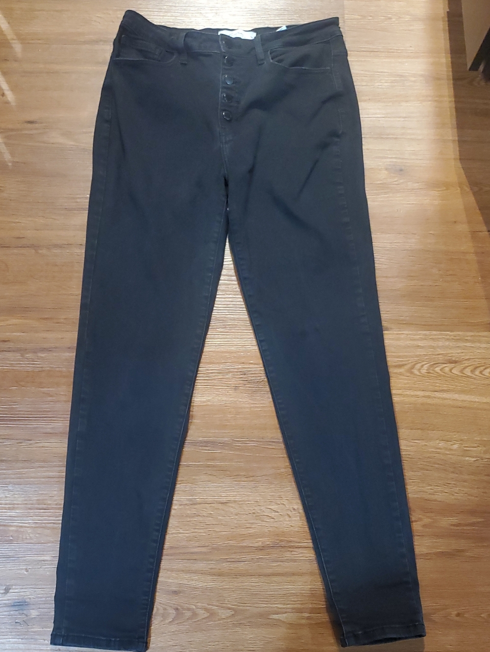 KanCan Black Skinny Button-Fly Jeans